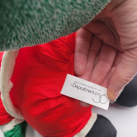 Vintage Department 56 Santa Clause Nylon Plush Stuffed Animal Christmas Decor - Picture 9 of 9